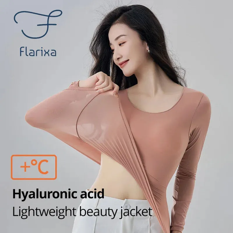 Flarixa Women's Winter Thermal Underwear Top - 37° Constant Temperature, Seamless, Comfortable