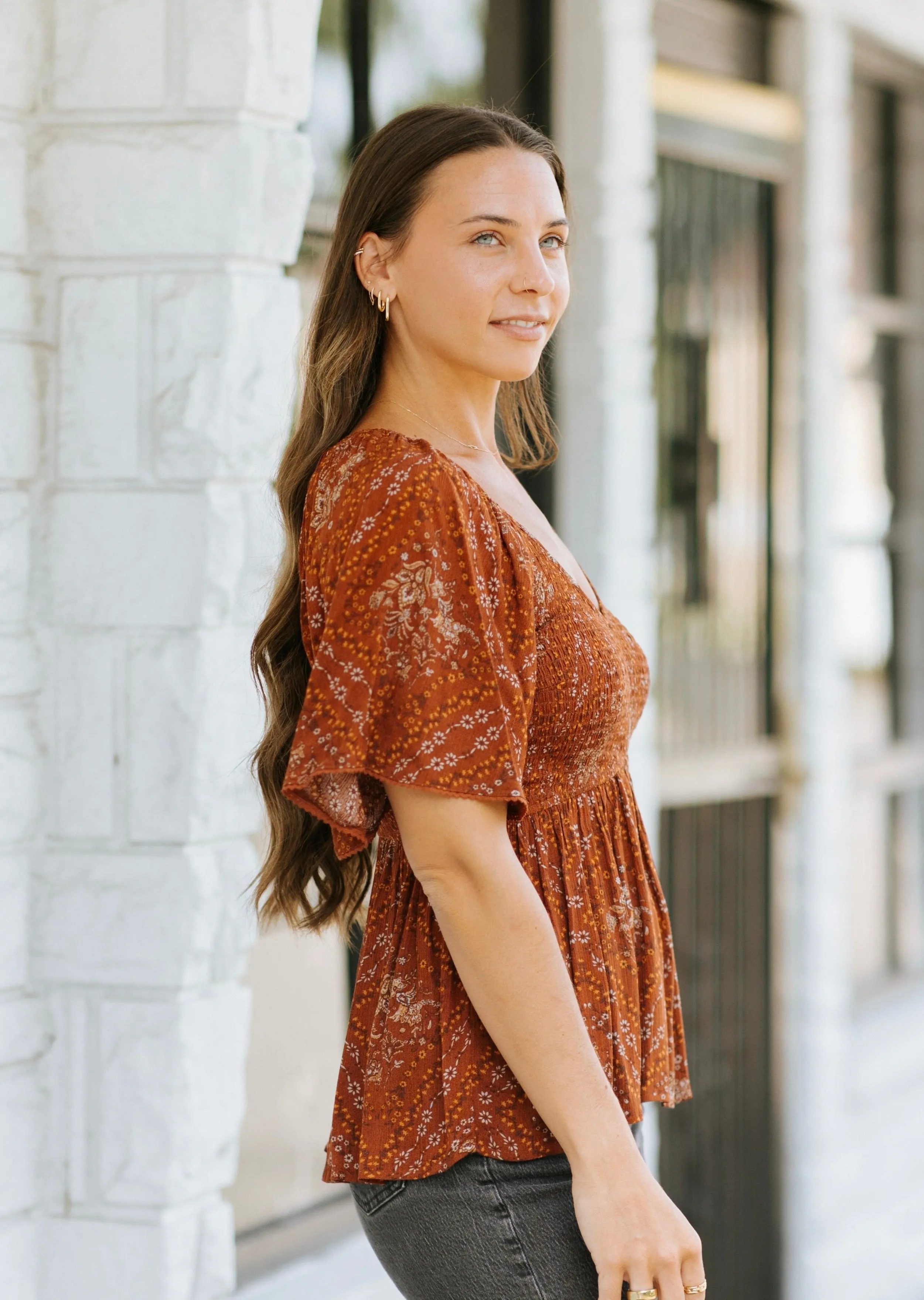 Floral Flutter Top