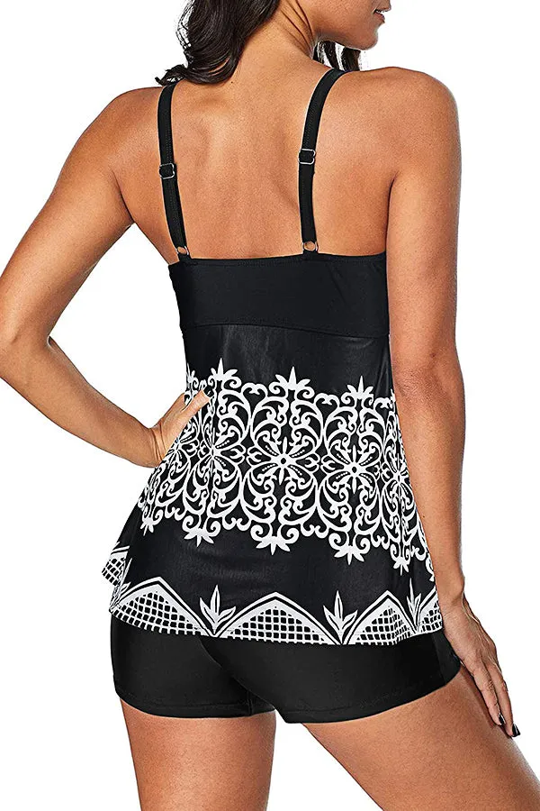Floral Printed Tankinis Swimwear