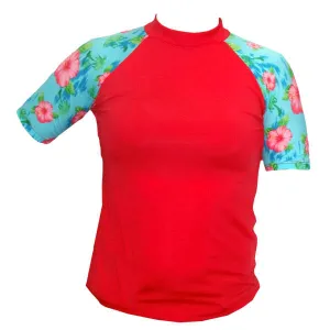 Floral Sleeve Red Sun Shirt