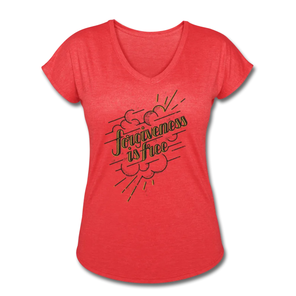 Forgiveness is Free | Women's V-Neck T-Shirt | Agape Flashcards