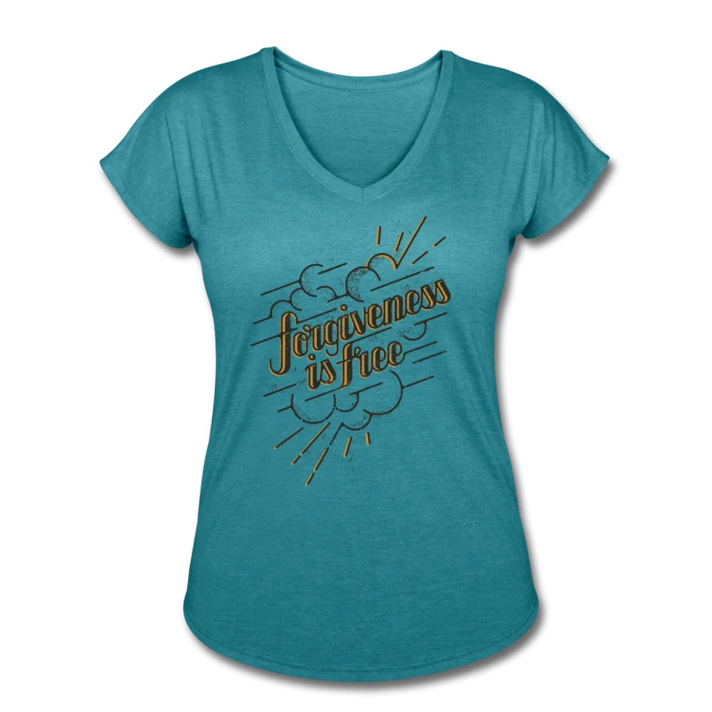 Forgiveness is Free | Women's V-Neck T-Shirt | Agape Flashcards