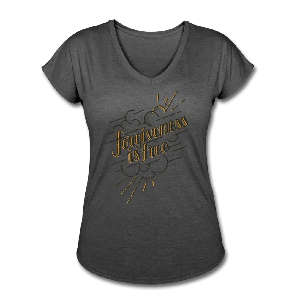 Forgiveness is Free | Women's V-Neck T-Shirt | Agape Flashcards