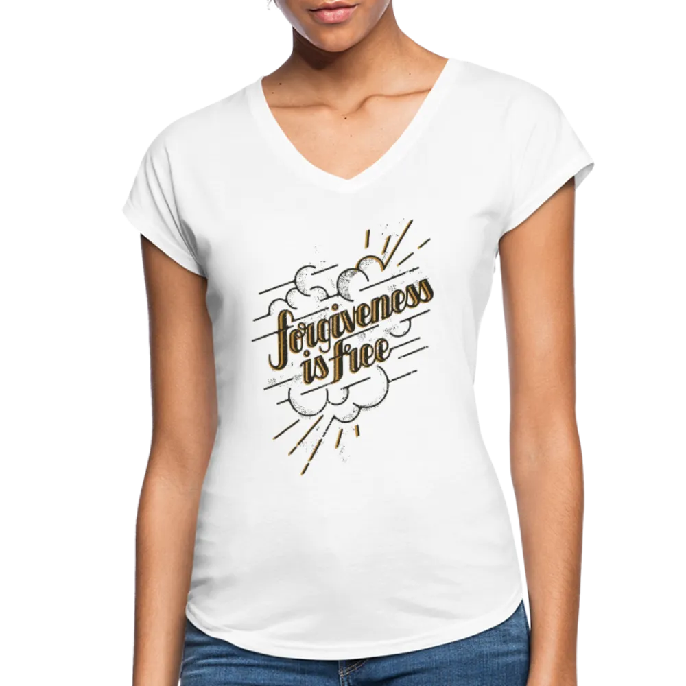 Forgiveness is Free | Women's V-Neck T-Shirt | Agape Flashcards