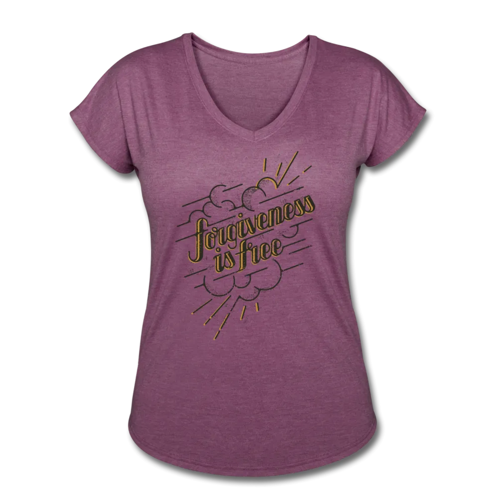 Forgiveness is Free | Women's V-Neck T-Shirt | Agape Flashcards