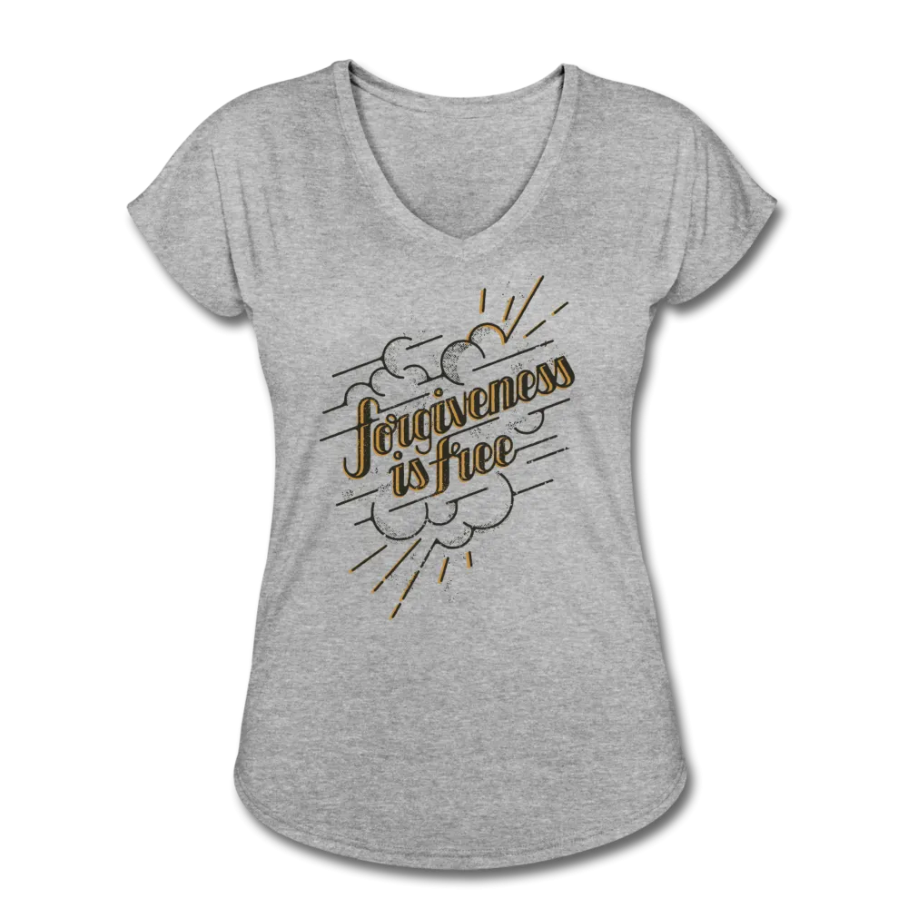 Forgiveness is Free | Women's V-Neck T-Shirt | Agape Flashcards