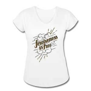 Forgiveness is Free | Women's V-Neck T-Shirt | Agape Flashcards