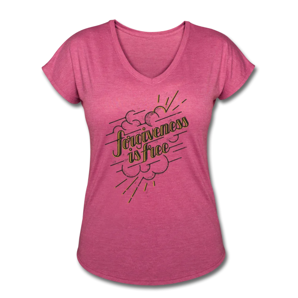 Forgiveness is Free | Women's V-Neck T-Shirt | Agape Flashcards