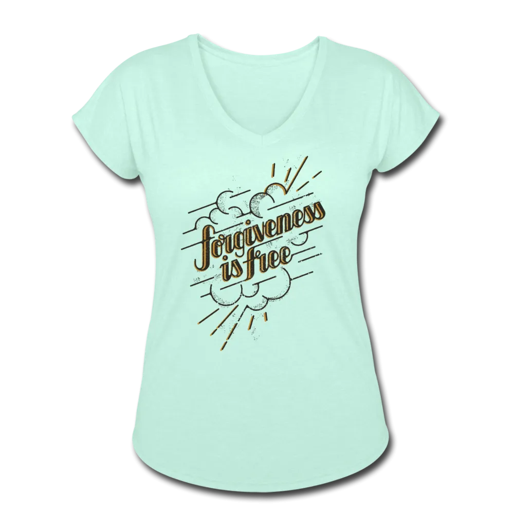 Forgiveness is Free | Women's V-Neck T-Shirt | Agape Flashcards