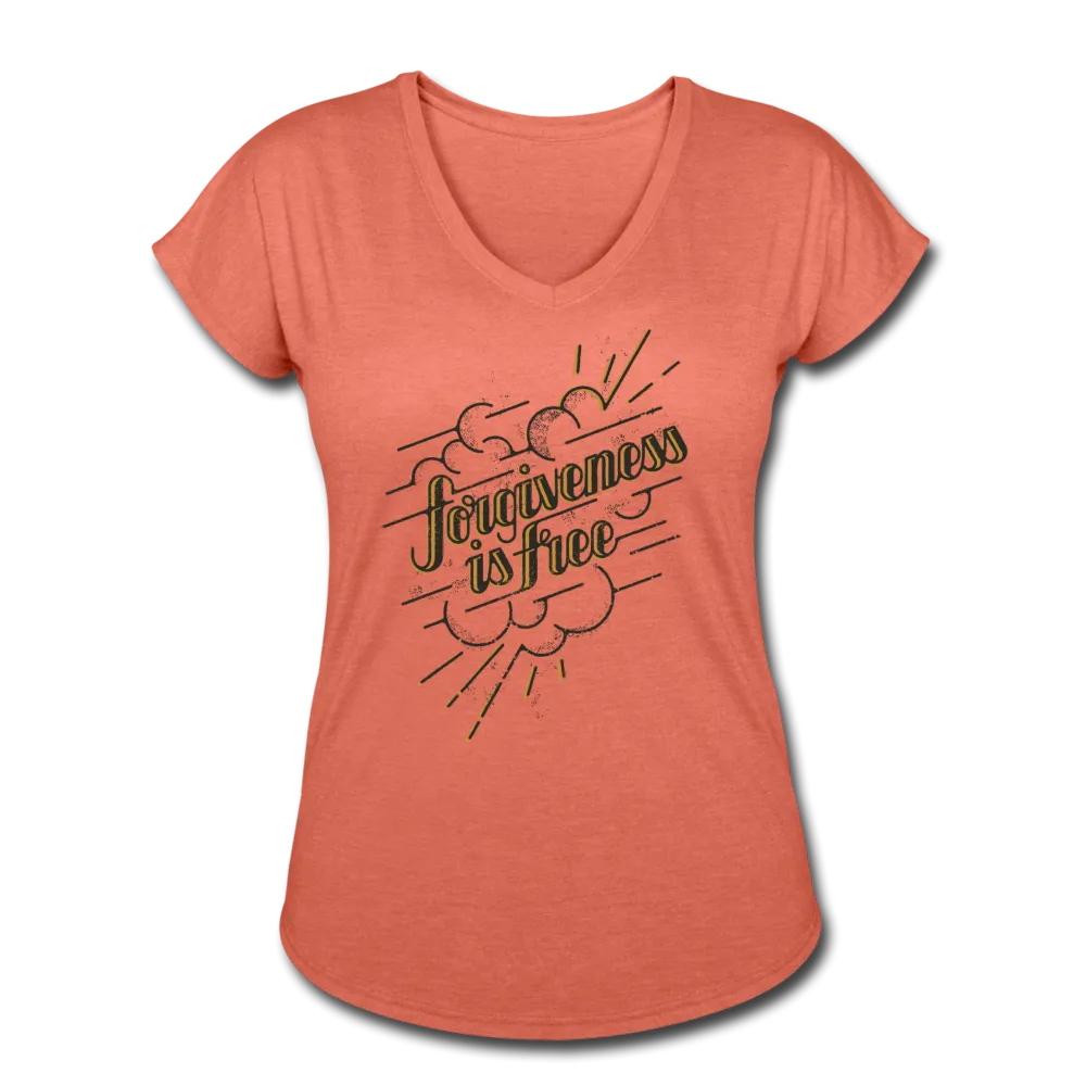 Forgiveness is Free | Women's V-Neck T-Shirt | Agape Flashcards