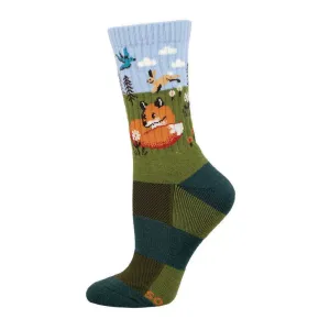 FOX AND HARE MERINO WOOL WOMEN'S CREW
