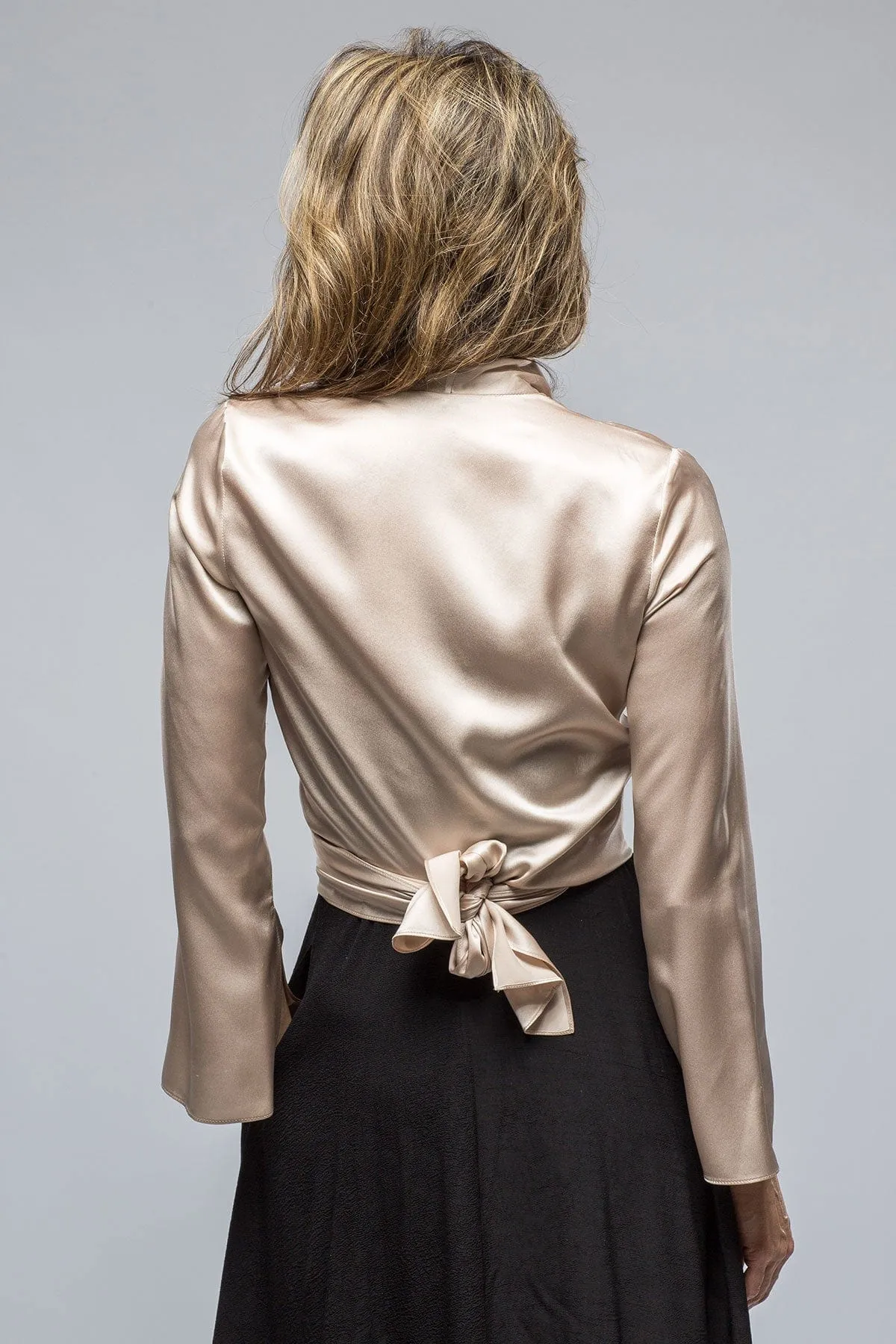 Frontward Wrap Blouse In Bone