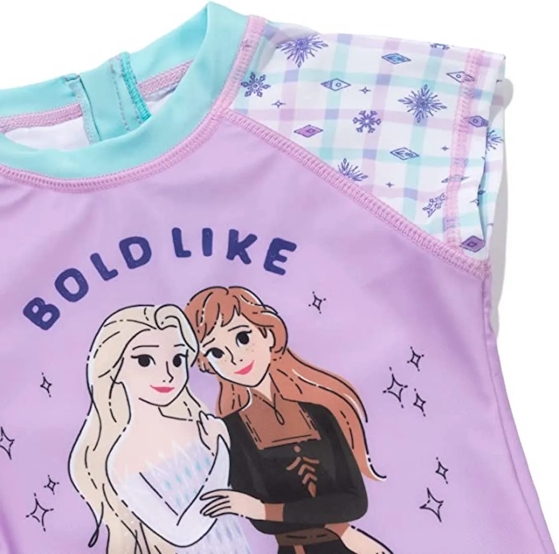 Frozen Girls Swimsuit One Piece Rash Guard Bathing Suit