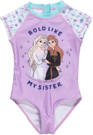 Frozen Girls Swimsuit One Piece Rash Guard Bathing Suit