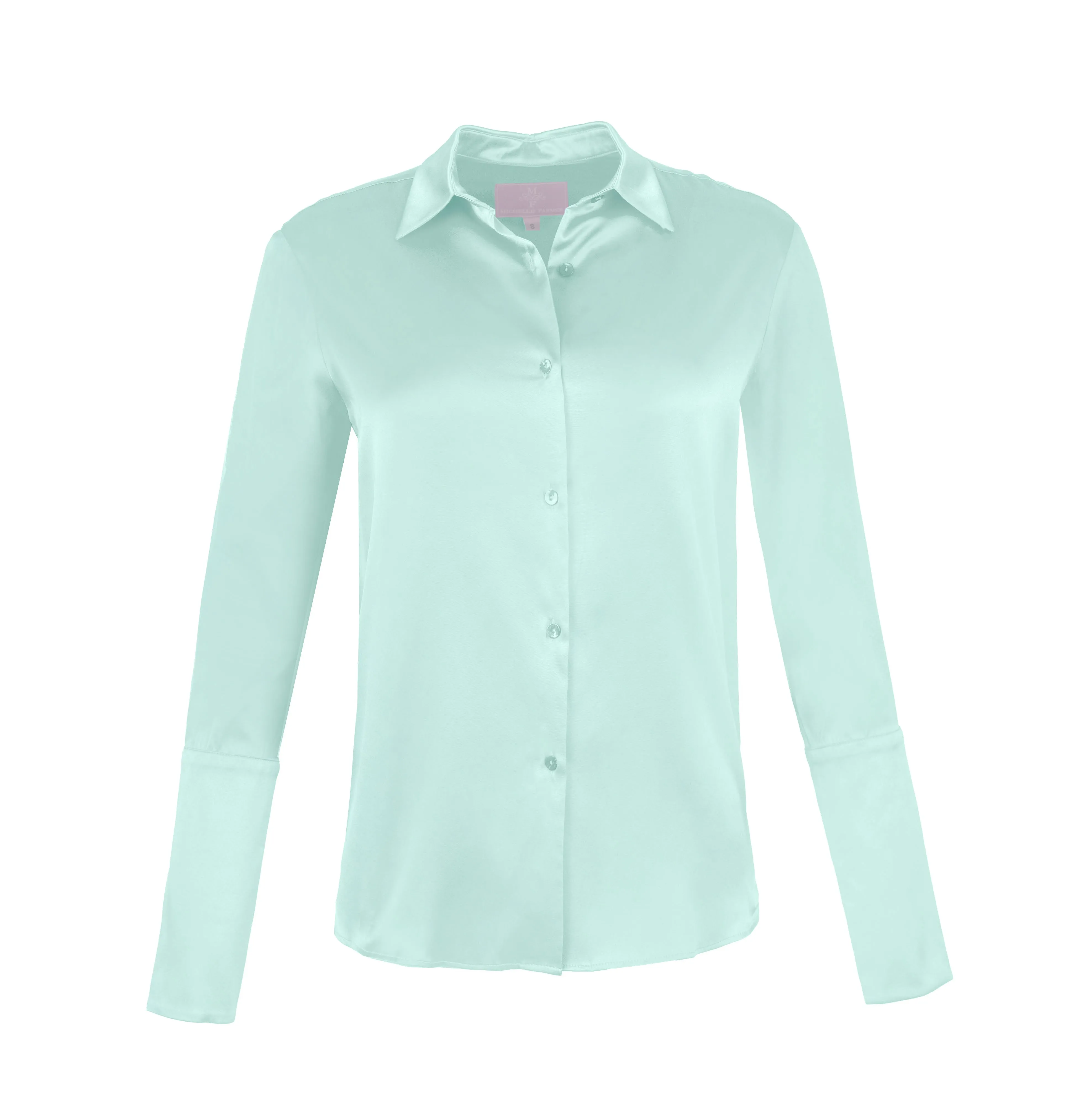 Garcon Shirt -Stretch Silk Charmeuse - Mint