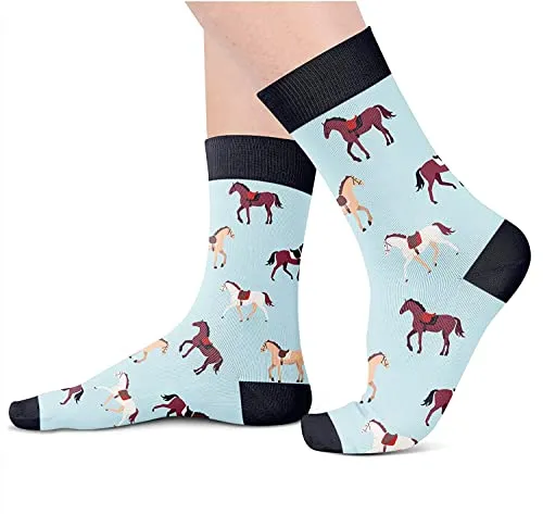 Gender-Neutral Horse Gifts, Unisex Horse Socks for Women and Men, Equestrian Gifts Farm Animal Socks