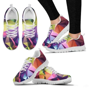 Geometric Design Women's Sneakers White Soles