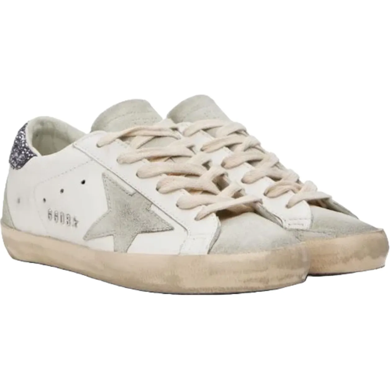GG 'Super-Star Suede Star Glitter Heel Tab'