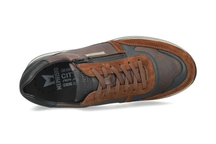 'Gilford' men's lace-zip sneaker - Brown
