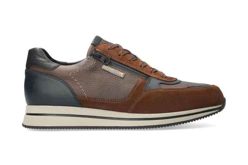 'Gilford' men's lace-zip sneaker - Brown