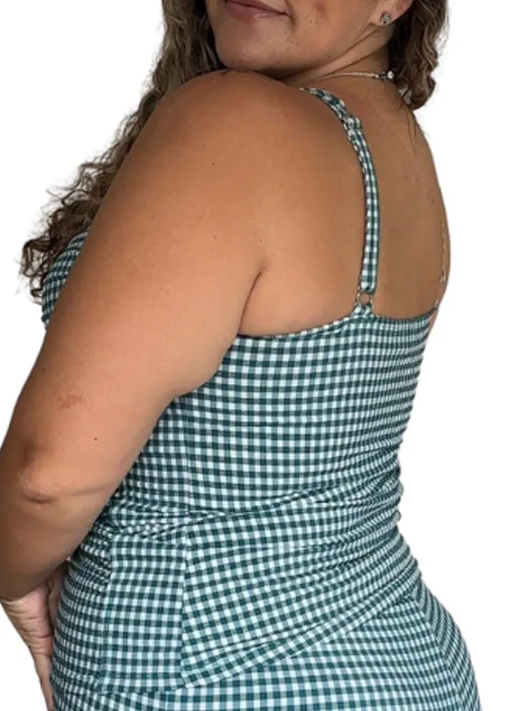 Gingham Tankini - Emerald