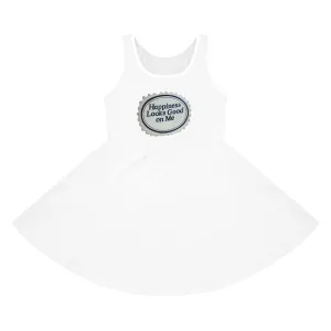 Girls' Sleeveless Sundress – 'Happiness Looks Good on Me'