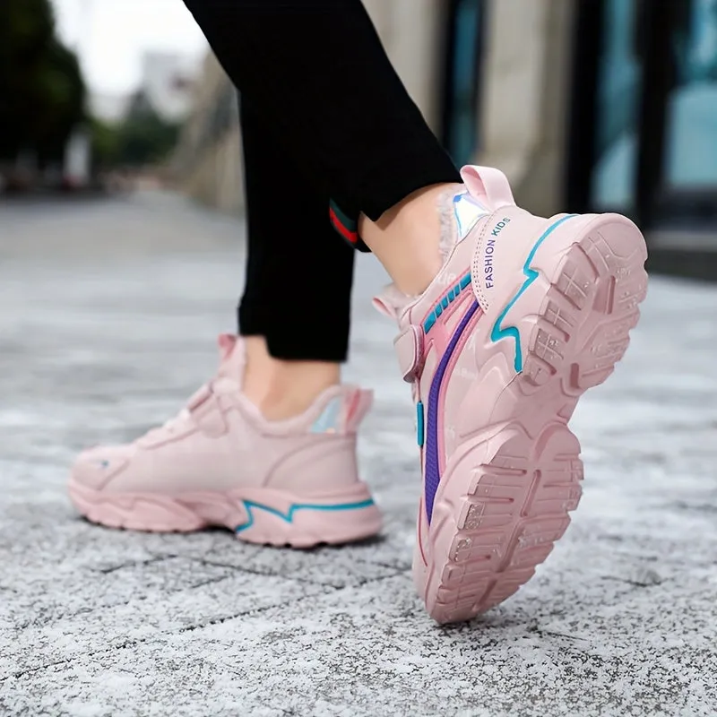 Girl's Trendy Sneakers For Kids Outdoor Activities, FS
