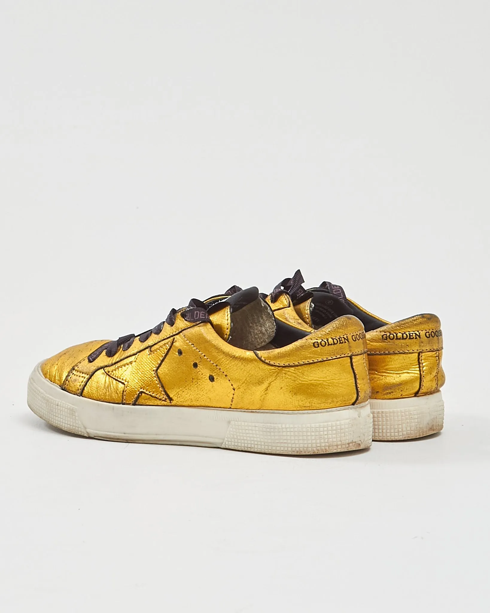 Golden Goose Metallic Gold May Sneakers - 38