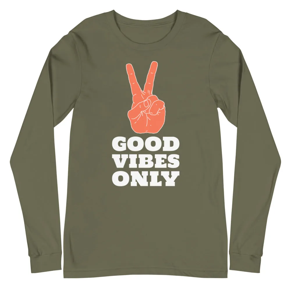 Good Vibes Only Peace Sign Long Sleeve Tee