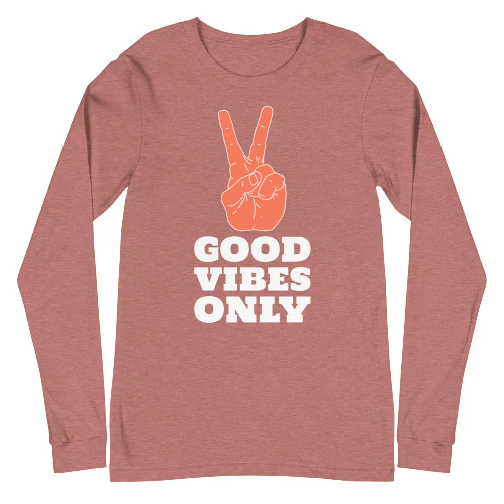 Good Vibes Only Peace Sign Long Sleeve Tee