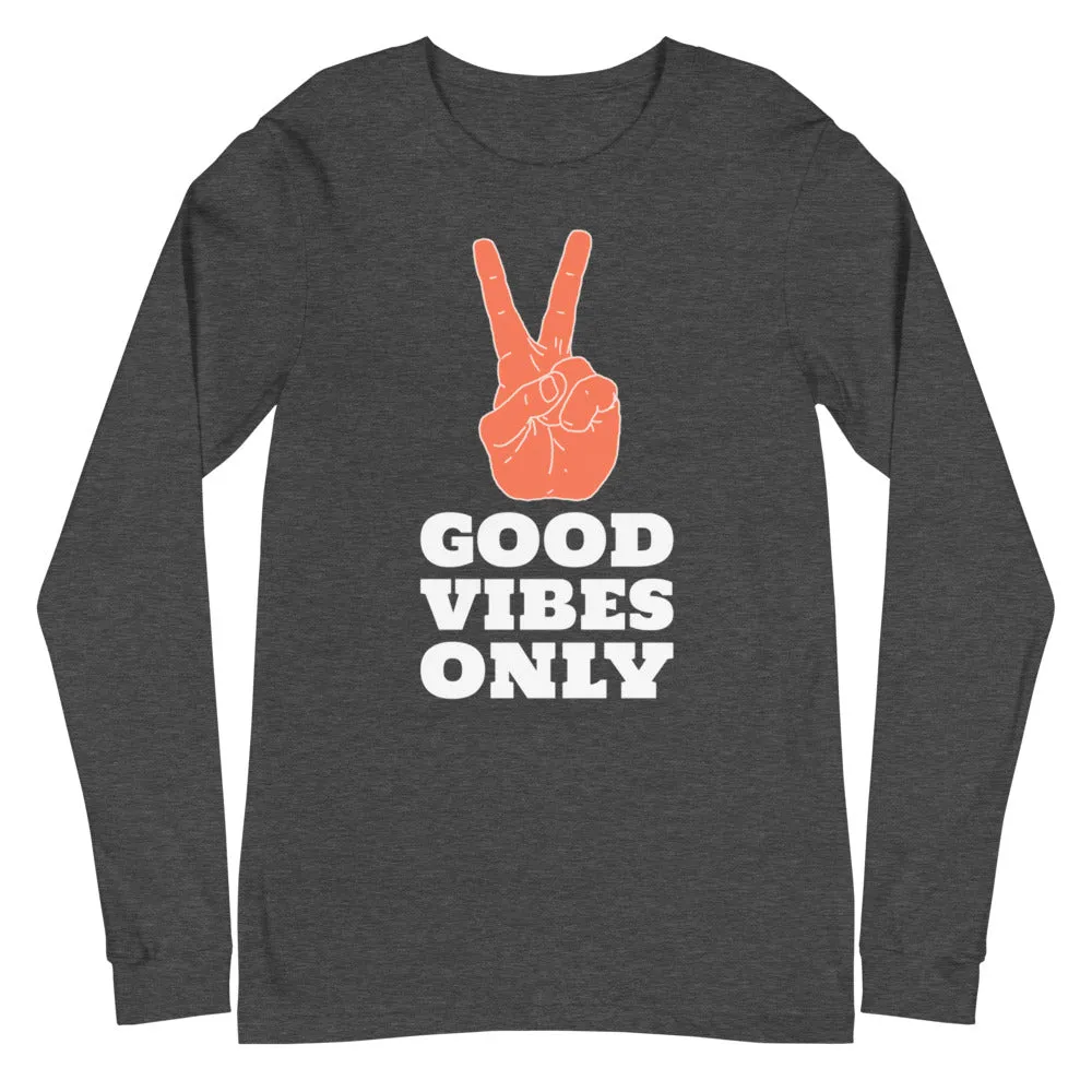 Good Vibes Only Peace Sign Long Sleeve Tee