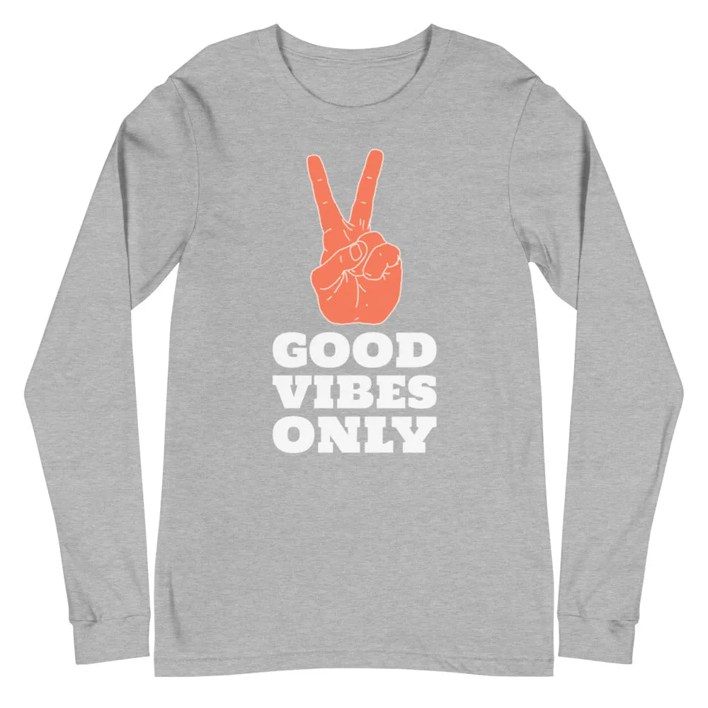 Good Vibes Only Peace Sign Long Sleeve Tee