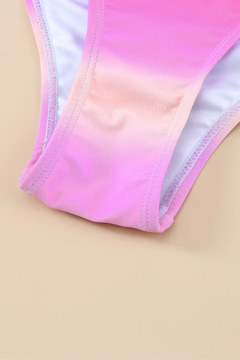 Gradient Knotted Bikini Swimsuit