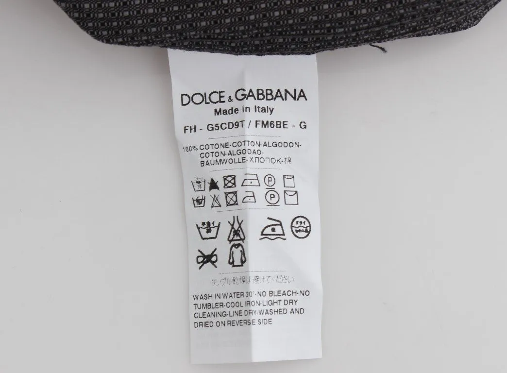 Gray Button Collar Cotton Shirt