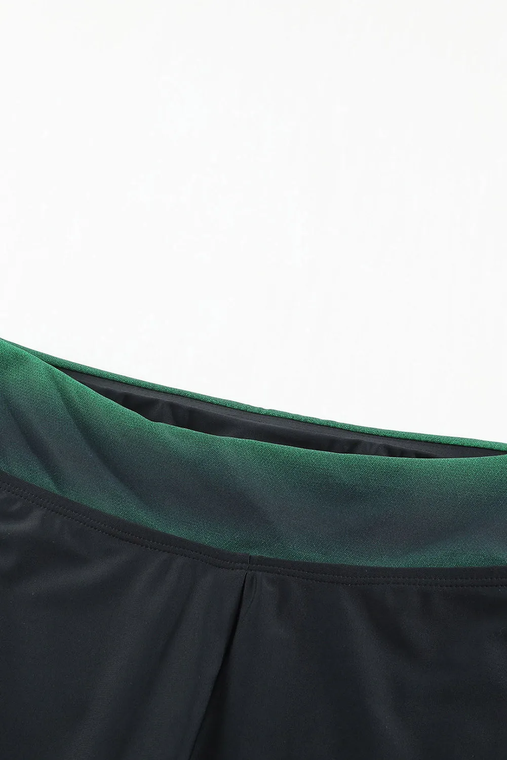 Green Black Ombre Print Racerback Tankini Swimsuit