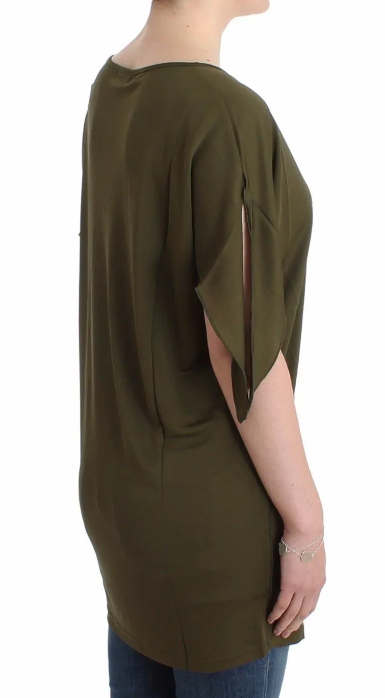 Green shortsleeved blouse top