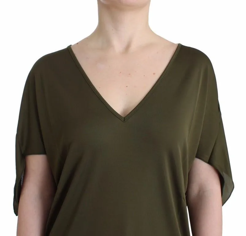 Green shortsleeved blouse top