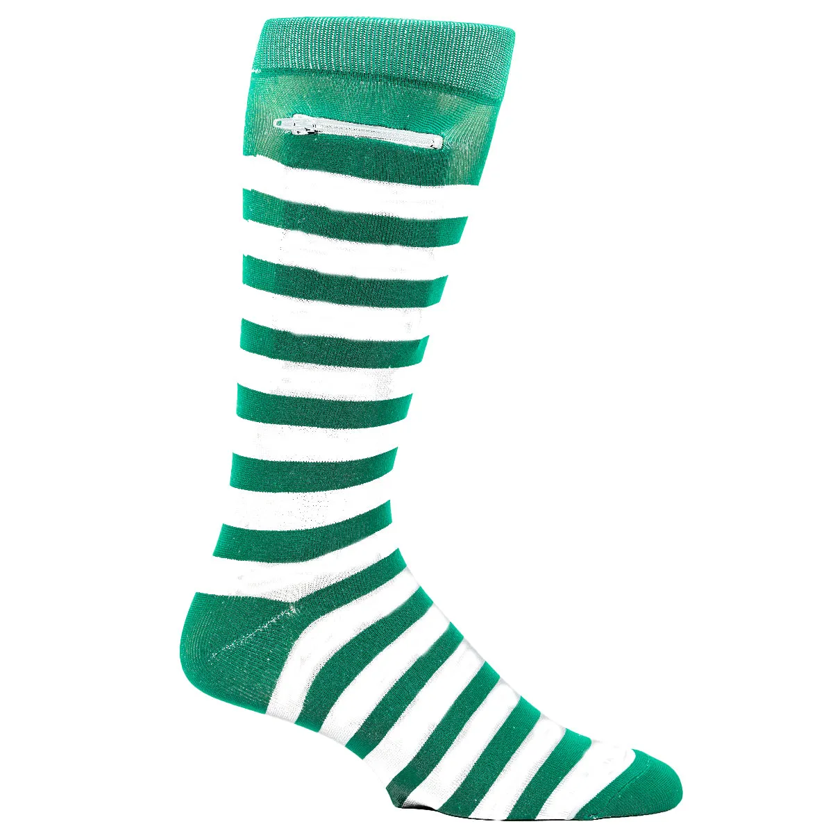 Green - White, Fashion Crew Pocket Socks®