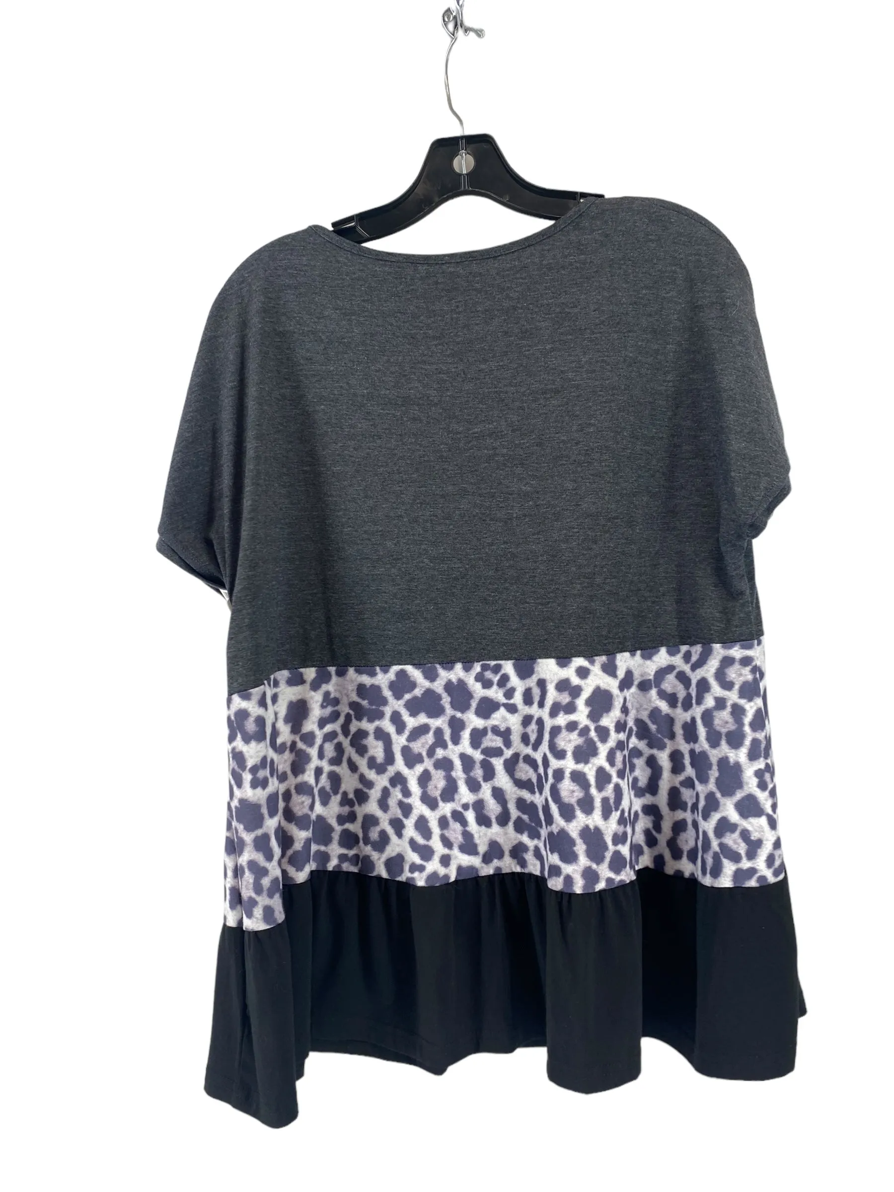 Grey Top Short Sleeve Shein, Size Xl