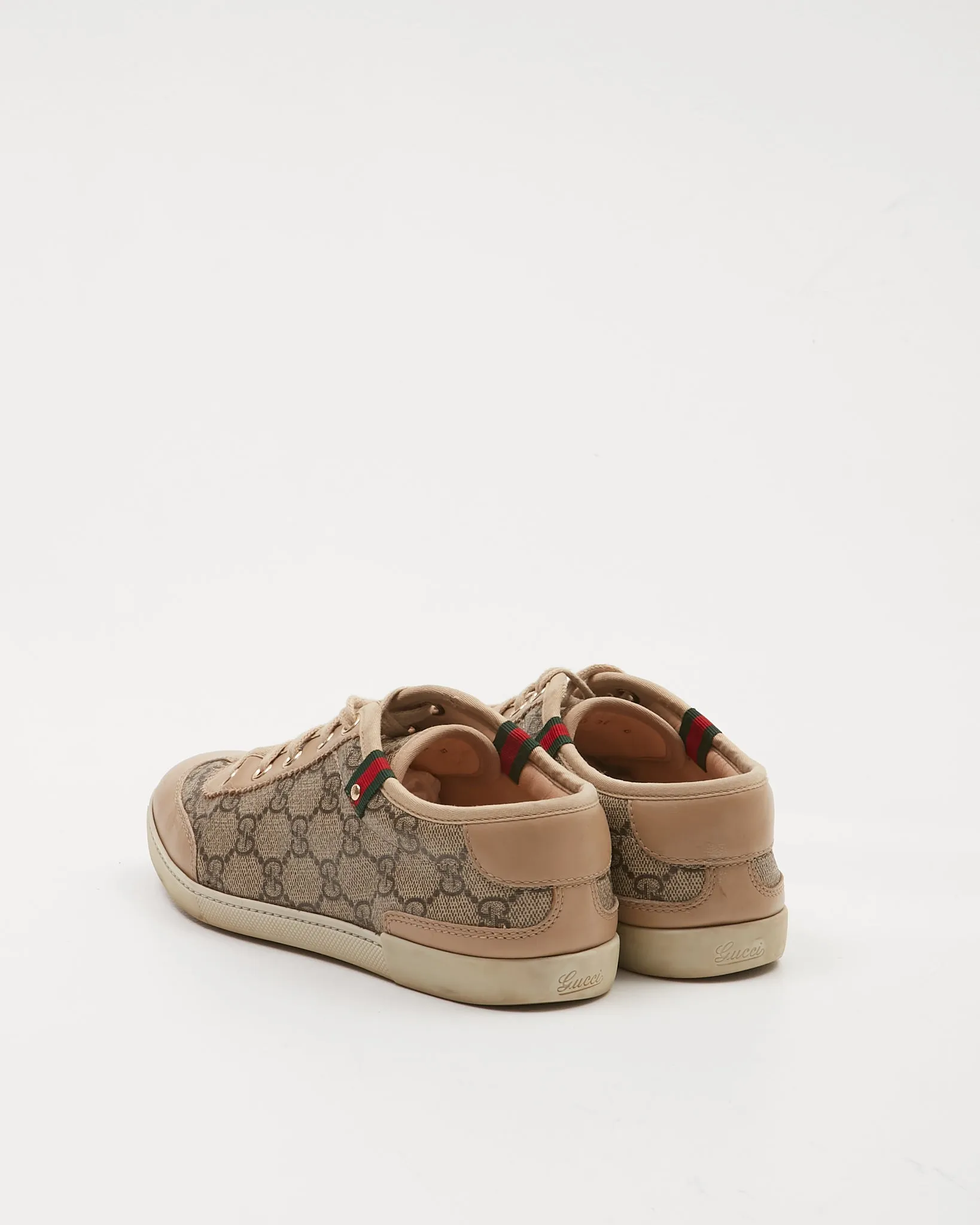 Gucci Beige GG Supreme Web Detail Sneaker - 36