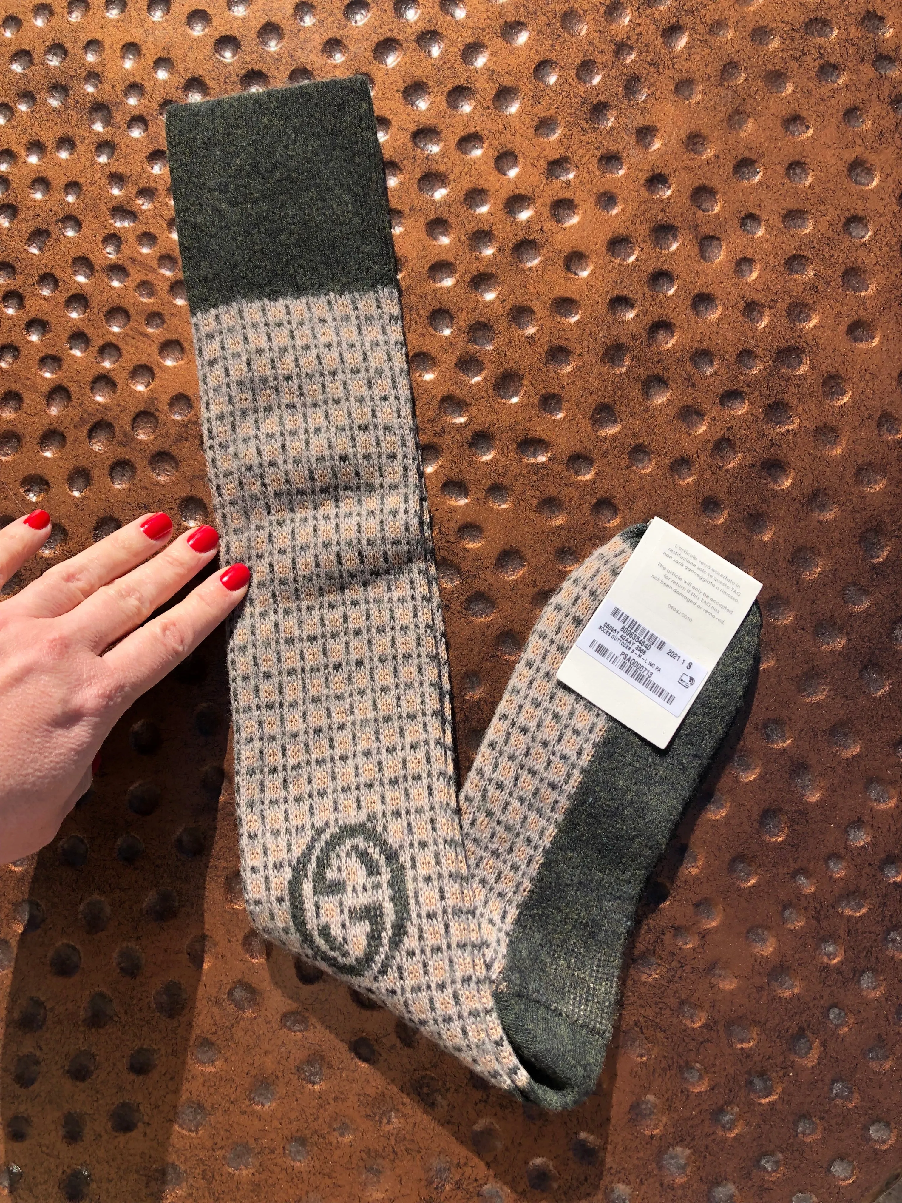 Gucci Soft Combed Wool Knee High Socks in Green