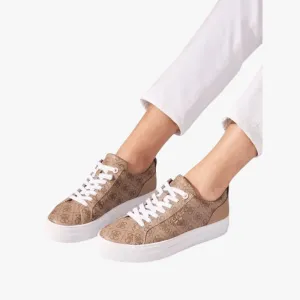 Guess Womens Denesa Lo Sneaker Medium Brown