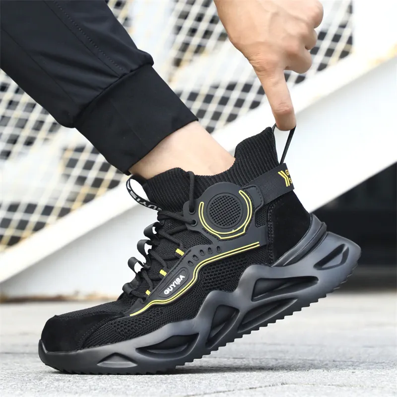 Guyisa | Cork steel cap breathable lightweight work boots
