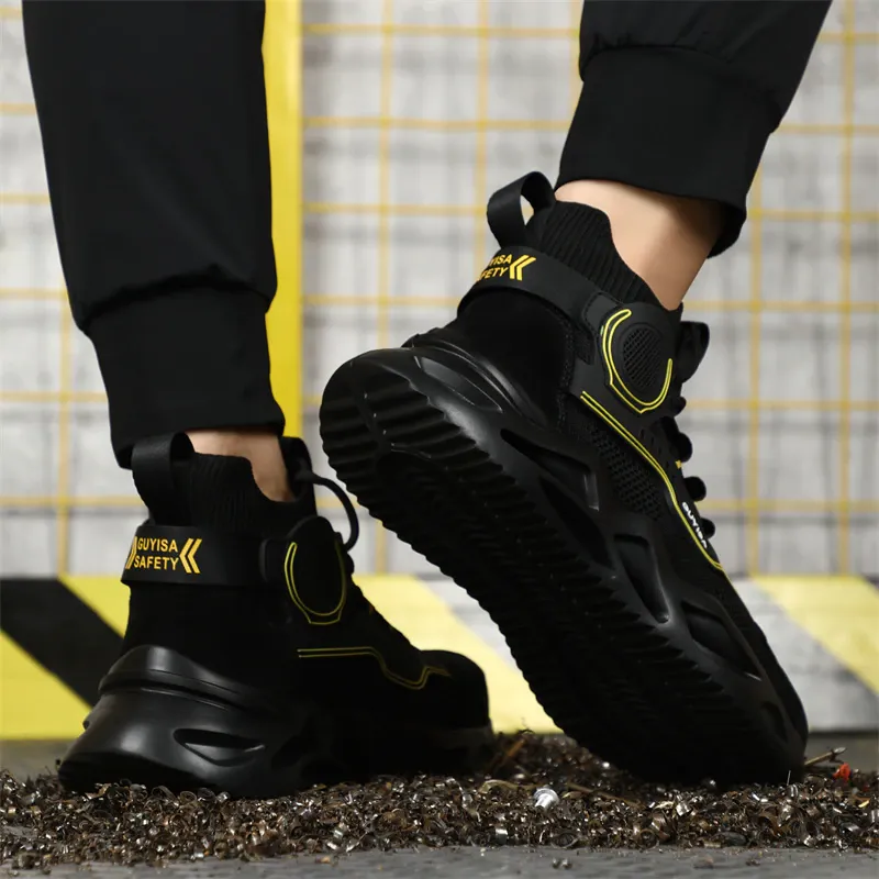 Guyisa | Cork steel cap breathable lightweight work boots