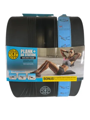 Gym Contoured Plank & Ab Station w/ BONUS 14-Exercise Stretch Band