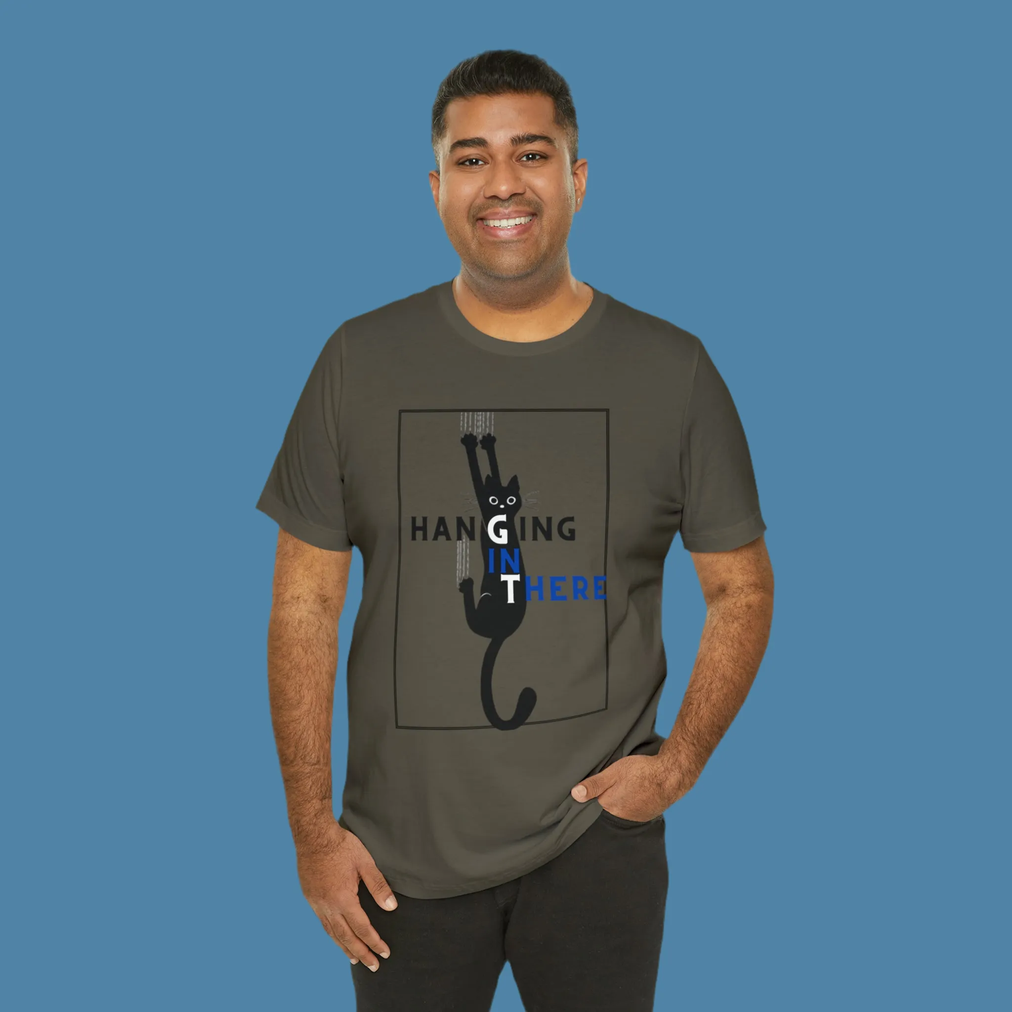 Hanging in there cat Tshirt, Cat Tshirt, Cat Mom, Cat Dad, Hanging Cat Shirt