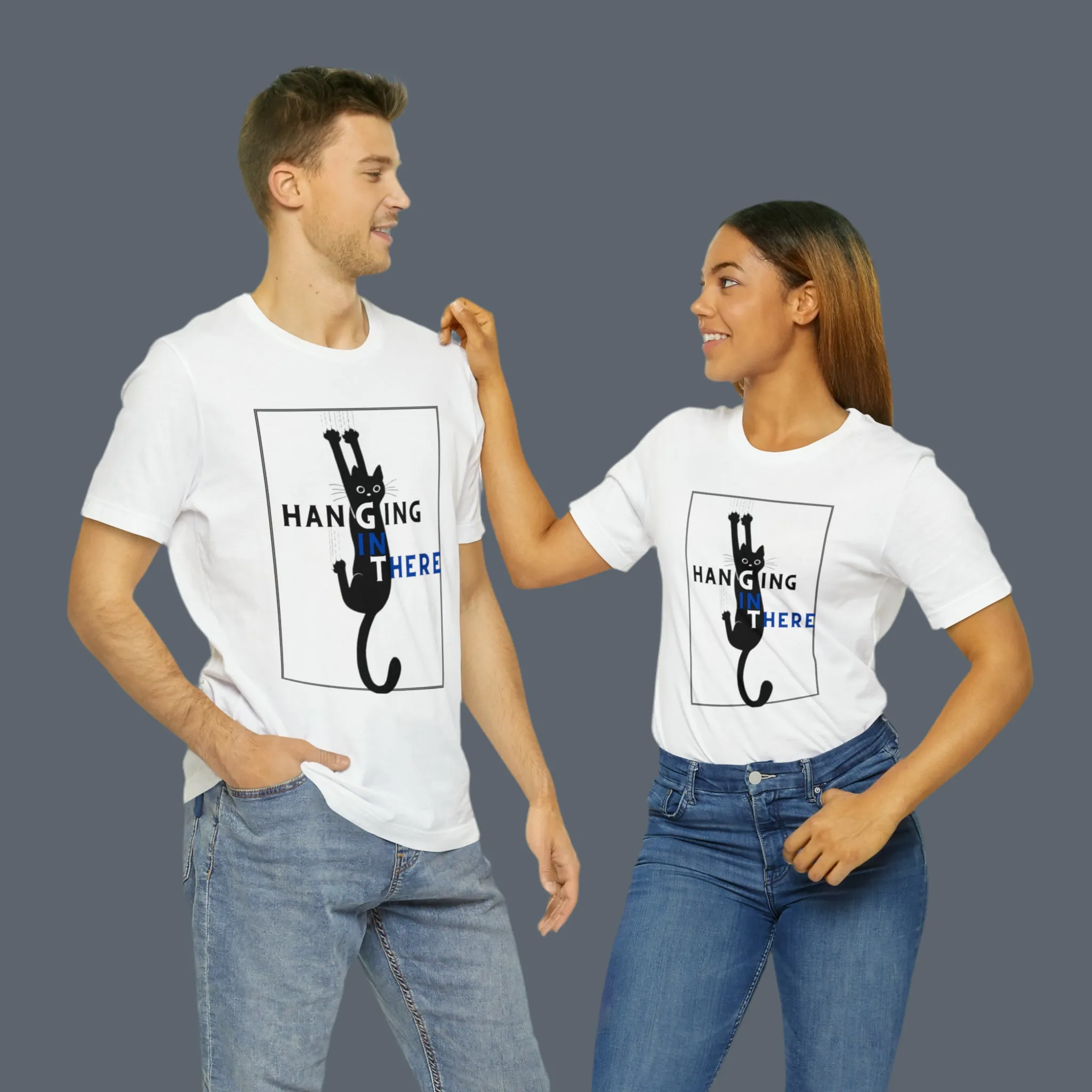 Hanging in there cat Tshirt, Cat Tshirt, Cat Mom, Cat Dad, Hanging Cat Shirt