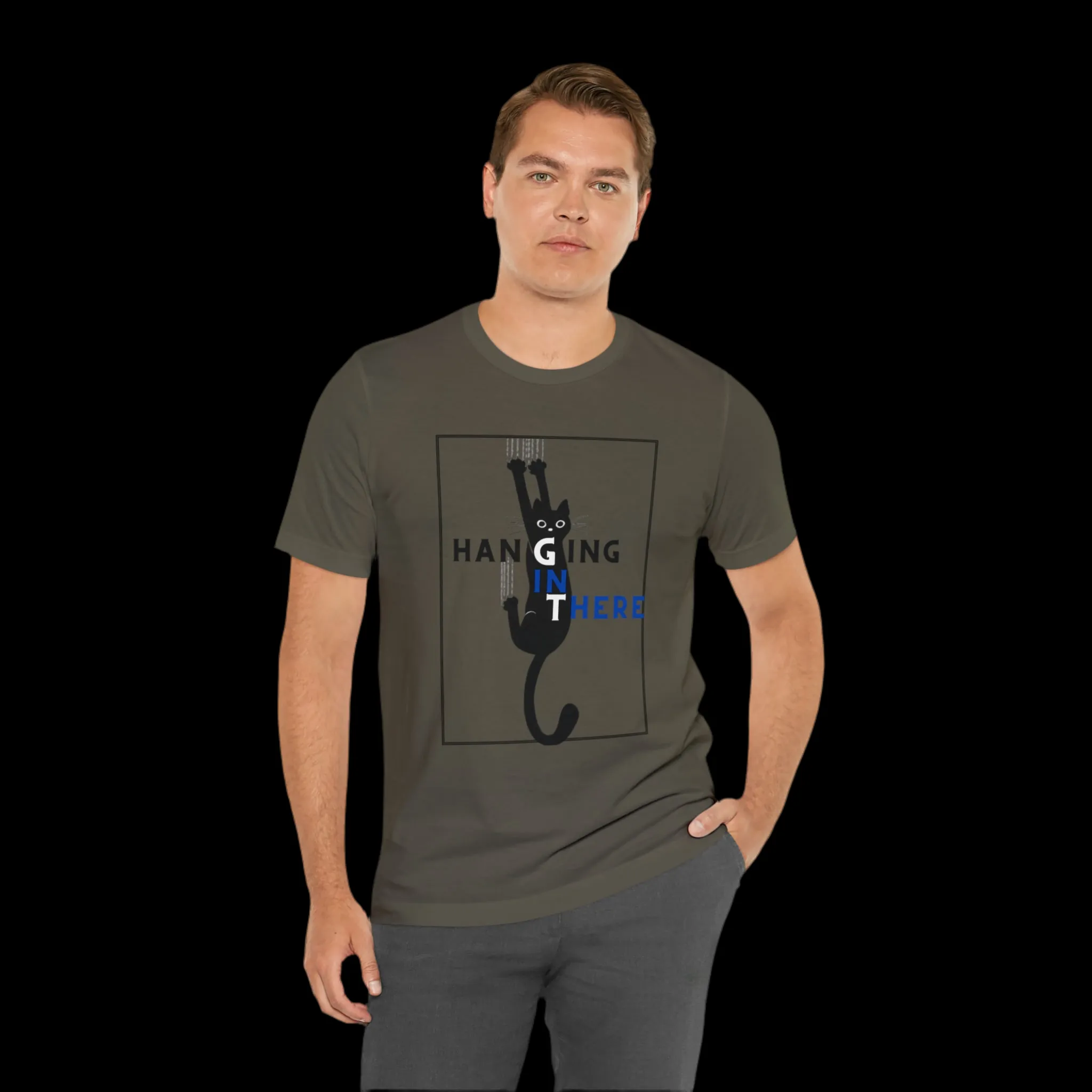 Hanging in there cat Tshirt, Cat Tshirt, Cat Mom, Cat Dad, Hanging Cat Shirt