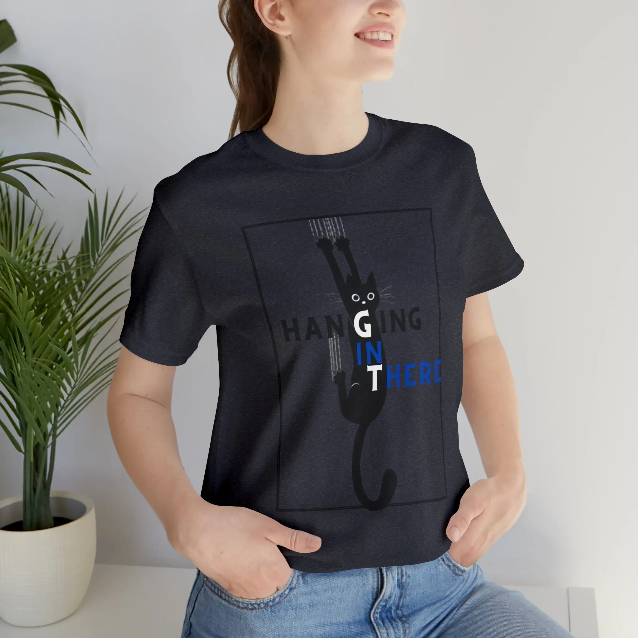 Hanging in there cat Tshirt, Cat Tshirt, Cat Mom, Cat Dad, Hanging Cat Shirt