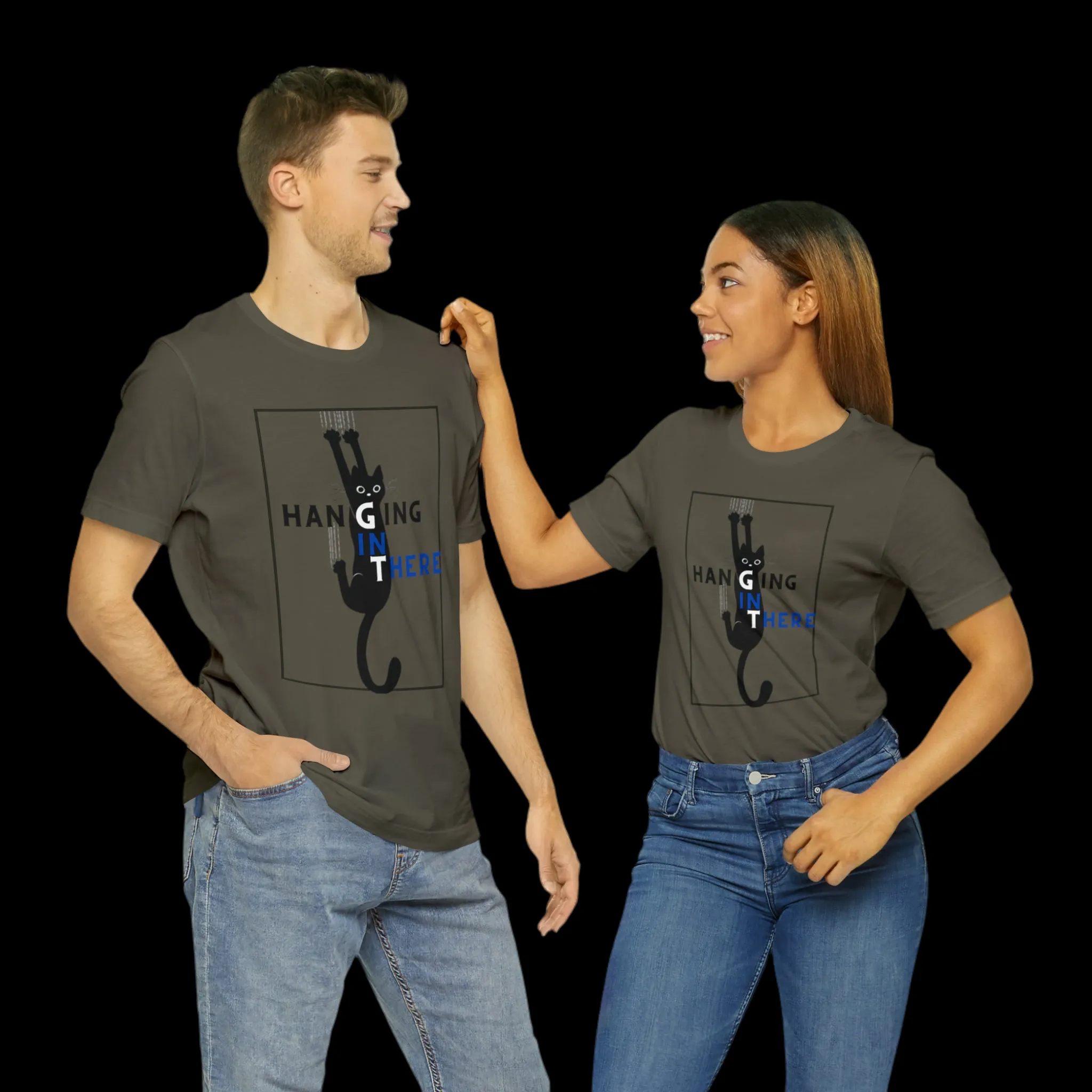Hanging in there cat Tshirt, Cat Tshirt, Cat Mom, Cat Dad, Hanging Cat Shirt